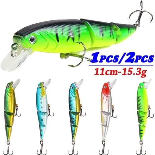 3 Segment Hard Fishing Lures Bass Cank Wobblers Bait Artificial Minnow Popper Fish Lures Fishing Tackle 11cm-15g