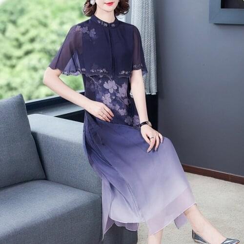 Ao Dai Vietnam Traditional Dress Woman Summer 2021 Vintage Oriental Dress Midi Long Cheongsam Elegant Chinese Dress Qipao 11521