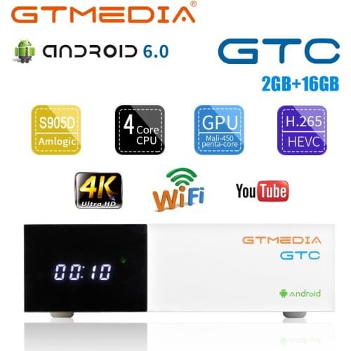 GTMEDIA GTC 4K Android TV Box Receptor Youtube DVB-S2 DVB-T2 Cable Bluetooth 4.0 Satellite Receiver HD 1080P Spain Box