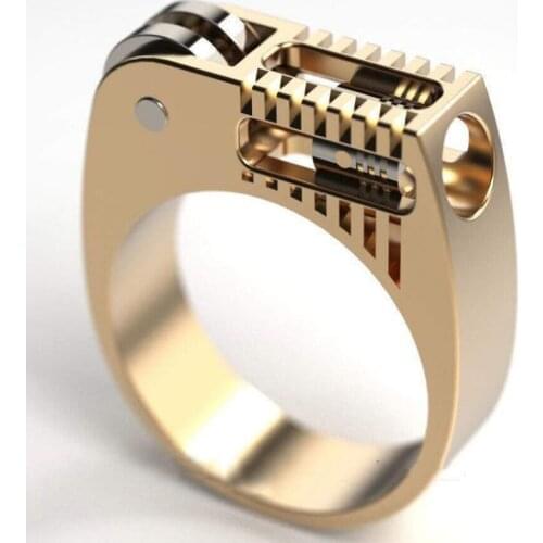 Unique Cocktail Party Punk Gothic Lighter Shape Rings Banquet Rings Mens Halloween Hollow Simulation Lighter Ring Boho Jewelry