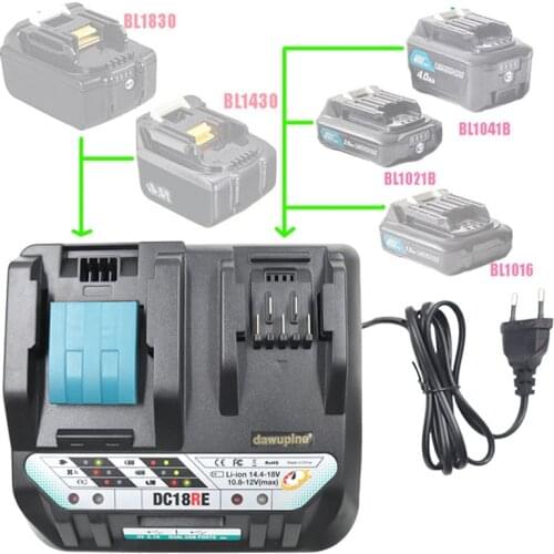BL1830 BL1430 BL1016 BL1021 BL1041 Lithium Battery Charger DC18RE For Makita 18V 14.4V 10.8V 12V li-ion Battery tool