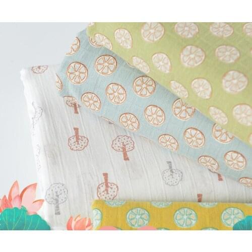 Jacquard Fabric by Half Meters for Sewing Childrens Clothes Summer Thin and Soft Lemon Tree Cotton 50x148cm Jersey Fabric