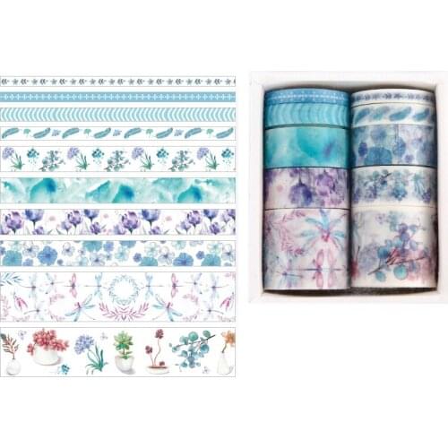 10Pcs/Set Decorative Kawaii Washi Tape Set Japanese Paper Stickers Japanese Stationery Scrapbooking Supply