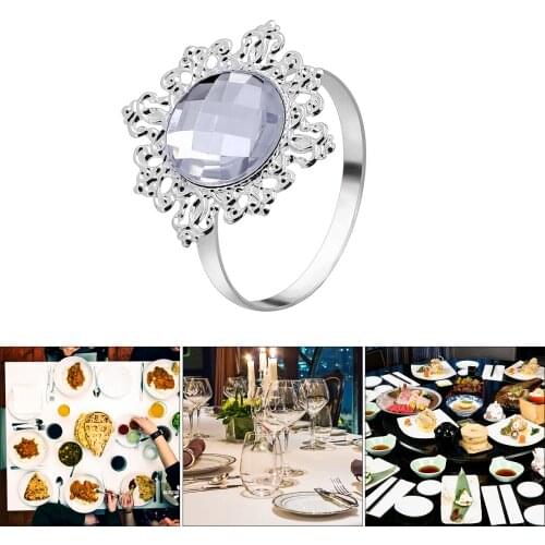 12pcs Color Random Acrylic Napkin Rings Napkin Holders Wedding Banquet Dinner Decoration