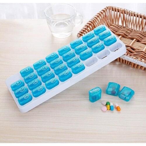 31-Day Pill Storage Organizer Monthly Medication Dispenser Case for Travelling YS-BUY