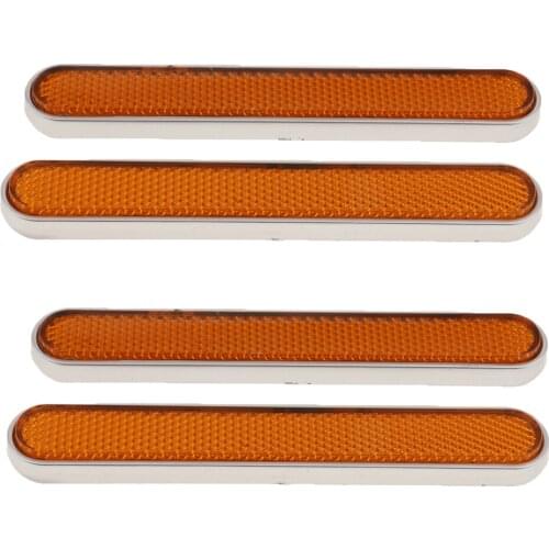4 Pieces Orange Fender Edge Motorcycle Front Fork Leg Reflectors for Harley Sportster XL 883 1200