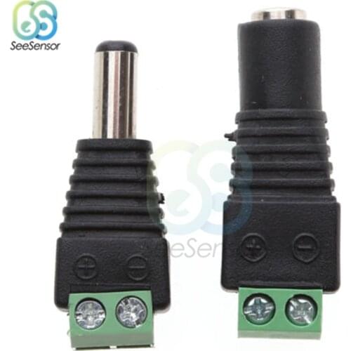 5pcs Female +5pcs Male DC Connector 2.1*5.5mm Power Jack Adapter Plug Cable Connector for LED Strip Light and CCTV Cameras