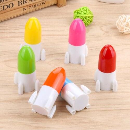 50PCS Creative Simple Stereo Rocket Missile Telescopic Ballpoint Pen Candy-Colored Retractable Students Stationery