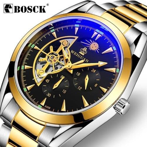 Automatic Mechanical Men Watch Top Brand Bracelet Business Fashion Wristwatch Luxury Reloj Mujer Clock Masculino Relogio Gold De