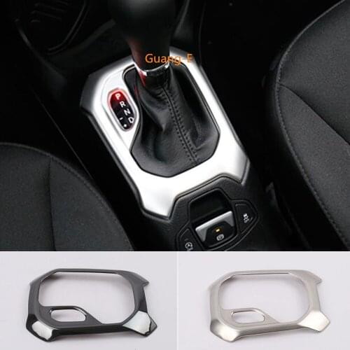 Car Stainless Steel Middle Front Shift Stall Paddles Cup Lamp Frame Trim 1pcs For Jeep Renegade 2016 2017 2018 2019 2020