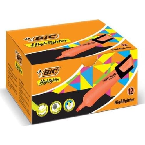 Bic 968585 Highlighter Pen Marking Flat Highlighter 12 Li Orange