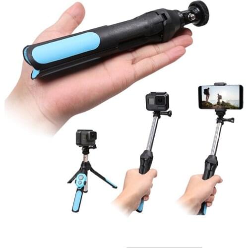 Bluetooth Selfie Stick Tripod for Phone Monopod Self-portrait+Gopro Mount for iPhone Samsung For Gopro Hero6 3 3+ 4 5 XiaomiYI