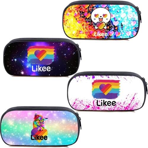 Russia 3D Print "LIKEE 1 (Like Video)" Pencil Case Women Likee Pencil Box Cosmetic Cases Makeup Bag Zipper School Supplies Girls