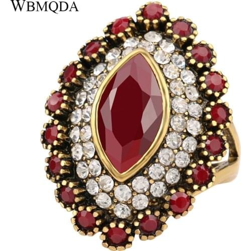 2018 Fashion Vintage Ring Jewelry Party Retro AAA Resin 18 Gold Exquisite Elegance Nail Tools Rings For Woman