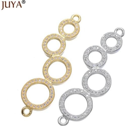 Hollow Loop Round Connectors for jewelry making CZ Rhinestones Circle Karma Infinity Connectors DIY Bracelet Earrings Findings