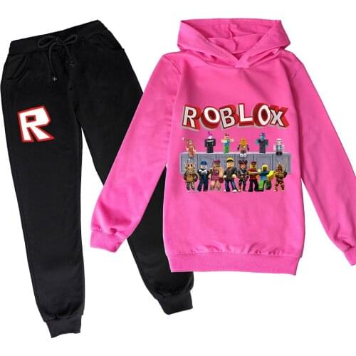 2-16Years Childrens Clothing Sets Roblox Hoodies + Pants Suit Hooded Pullover Sweater Girls Boys Tracksuits Kids Clothes 2pcs