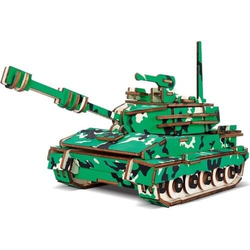Creative DIY 3D Wooden Mechanical RDAGUNSHIP Tank Airplane DIY Assembly Kit Military Model Building Kits For Kids Teens Toys