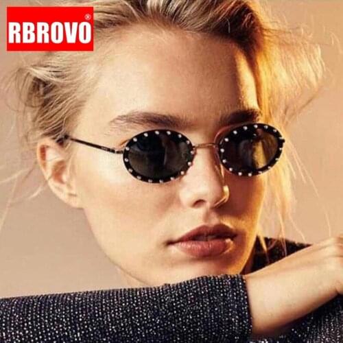 RBROVO Round Retro Sunglasses Women Brand Designer Glasses for Women Diamond Punk Sunglasses Women Mirror Oculos De Sol Feminino