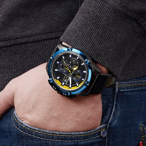 MEGIR Top Brand Men Creative Fashion Quartz Wrist Watch Waterproof Sport Watches Male Leather Strap Clock Relogio Masculino 2018