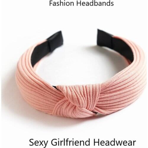Fashion Comfort Soft Hairband Wide Side Headband Warm Autumn Winter Knitted Hair Band High Quality Turban Adult Hair Accessories