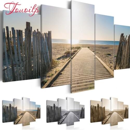TOUOILP Full Square/Round Drill DIY 5pcs Diamond Painting"Beach beach view"Embroidery Cross Stitch 5D Home Decor Gift