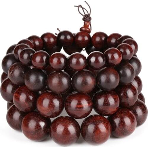 Red sandalwood round fragrance wood wooden beads standard bracelets for man buddhism rosary prayer beads energy bracelet for man