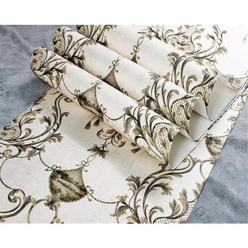 Beibehang 0.53x10m wallpaper mural high grade embossed European wallpaper 3D living room bedroom wallpaper TV 3d wallpaper roll