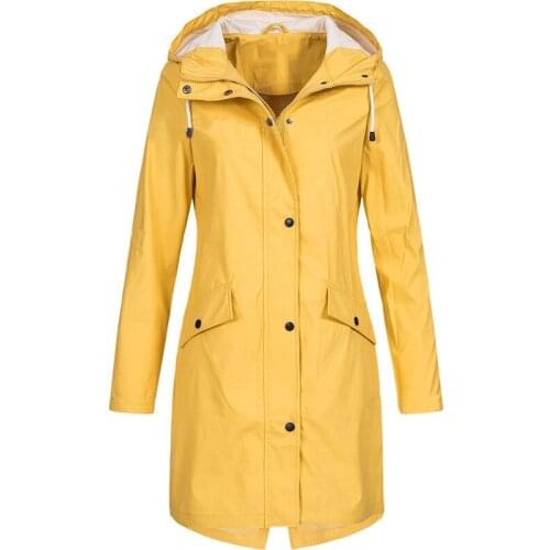 Solid Autumn Women Jacket Windbreaker Plus Size 5xl Outdoor Hooded Zipper Raincoat Bomber Overcoat Female Midi Long Trench Coat