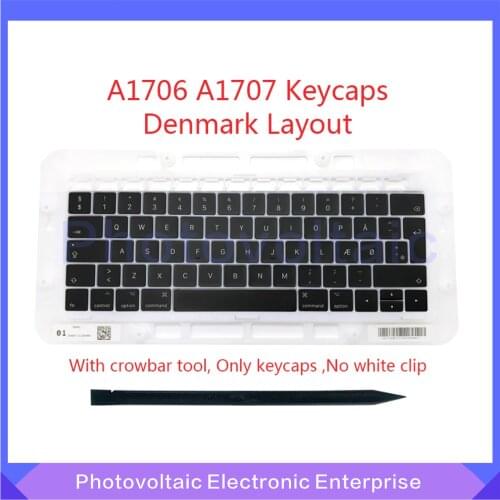 Original New Denmark Danish DK Keyboard Keys Keycaps For Macbook Pro Retina 13" A1706 15" A1707 Late 2016 Mid 2017