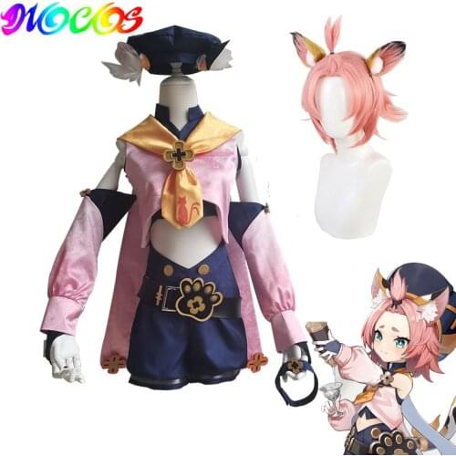 DIOCOS Game Genshin Impact Diona Cosplay Costume Wigs Customize for Halloween Party