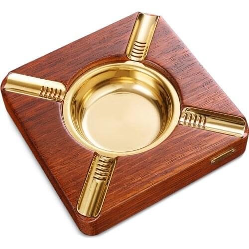 Luxury Wood Cigar Ashtray Home Ash Tray Outdoor Large 4 Holder Cigar Cigarette Ashtrays Cigar Accessories Ashtray CA-028