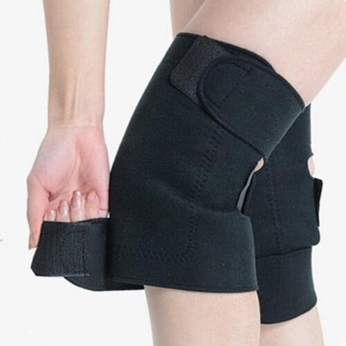 Self Heating Knee Brace Sleeve Adjustable Tourmaline Magnetic Therapy Knee Pad Support Arthritis Brace Protective Belt 1Pair