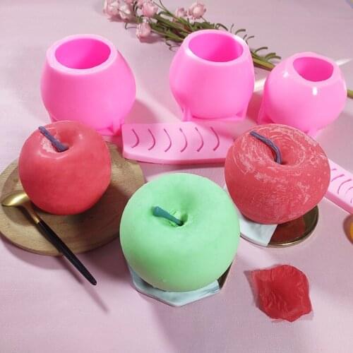 3d Apple Silicone Mold Cake Decorating Tools DIY Aromatherapy Candle Mold Plaster Mold Fondant Tools Candle Making Soap Form