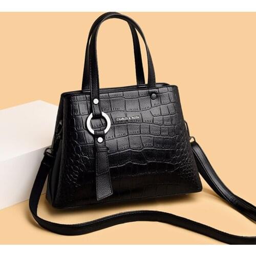High Quality PU Leather Shoulder Sac Ladies Crocodile Pattern Decoration Brand Designer Bags Feminina Messenger Bag 2021