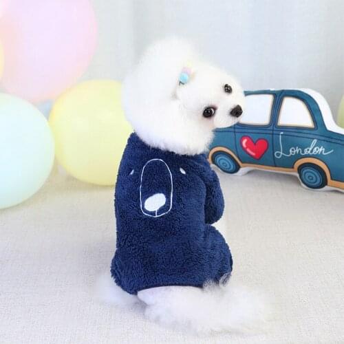 Warm Cartoon Bear Pet Winter Clothing For Dogs Jacket Four Legs coat Coral Fleece Puppy Coats For Small Dogs Ropa Para Perro