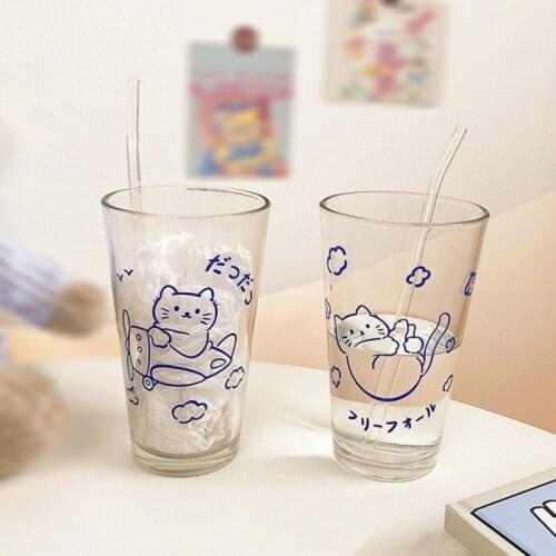 Heat Resistant Glass Cup Breakfast Cup Household High Borosilicate Water Cup Breakfast Juice Milk Cup Coffee Cup
