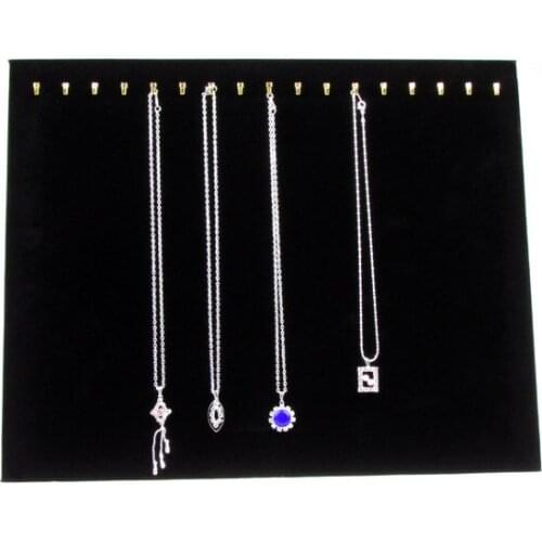 TONVIC Wholesale Necklace Jewelry Display Stand Holder For 17 Pcs Velvet Black CF-326