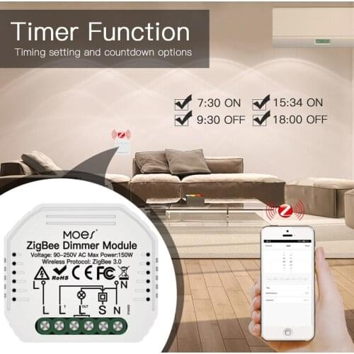 Mini DIY Tuya ZigBee 3.0 Smart Dimmer Switch Module Hub Required Smart Life App Alexa Google Home Voice Control 1/2 Way