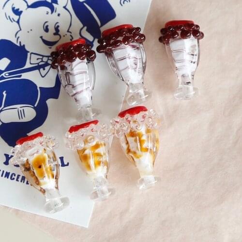 Japanese girl glass ice cream cup beads 2 colors optional Japanese DIY handmade earrings materials jewelry accessories