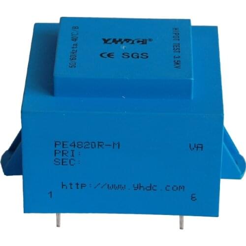YHDC PE4820R-M Power 12VA Input 110V Output 2*6V Encapsulated Transformer PCB Welding isolation transformer