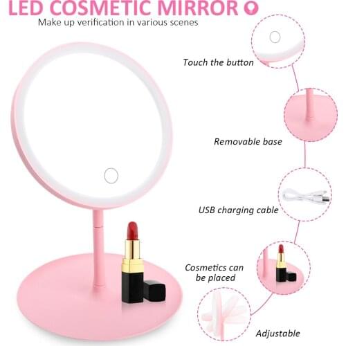 Makeup Mirror with LED Light Dressing Table Mirror 3/5 Color Beauty Ring Light Mirror Beauty Tools For Photo Fill Light Mirror