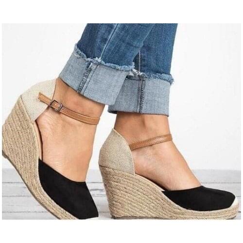 New High Heels shoes For Women Autumn Wedges Sandals Platform Woman Buckle Strap Shoes Fashion Party Wedding Gladiator Shoes