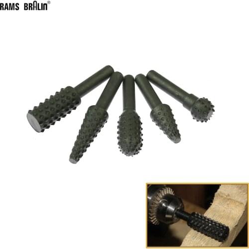 1 pc / 5 pcs Rotary Woodworking Grinding Head Mace Wood Carving Mounted Point