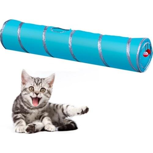 Legendog 1pc Funny Cat Tunnel Foldable Interactive Kitten Tube Toy Pet Hiding Tunnel With Ball Toys Pet Accessories Pet Supplies