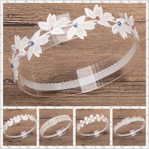 10pcs/lot Lovely New Lace Flowers Leaves Children Headbands Elastic Hair Bands Girls Headwear Kids Accessories Newborn Hairbands