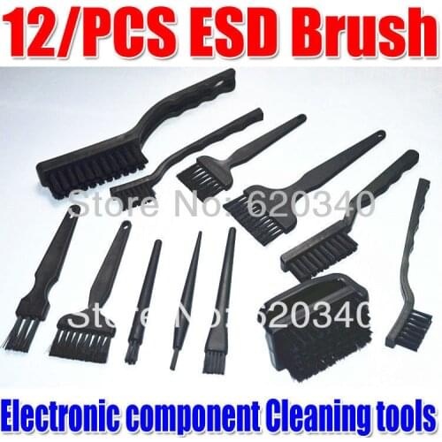 12/pcs set) BGA rework Anti-static Brush PCB Cleaning Tool ESD brush Electronic component Cleaning tools good High-quality