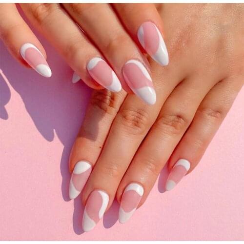 24Pcs Stiletto DIY Salon False Nails Coffin Fake Nails Press On Nail Polish Full Cover