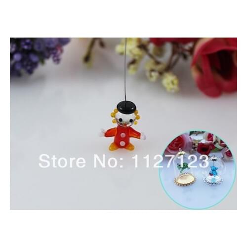 30pcs 14x11MM Happy Girl With Hanging Iron Wire For Jewelry Necklace Making,glass globe terrarium,Glass Globe Bottle
