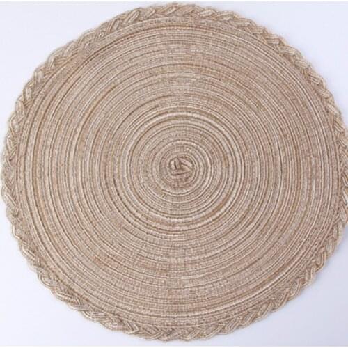 4pcs Cotton Linen Knitting Round Bowl Mats Coaster Dinning Table Mat Heat Insulation Pot Holder