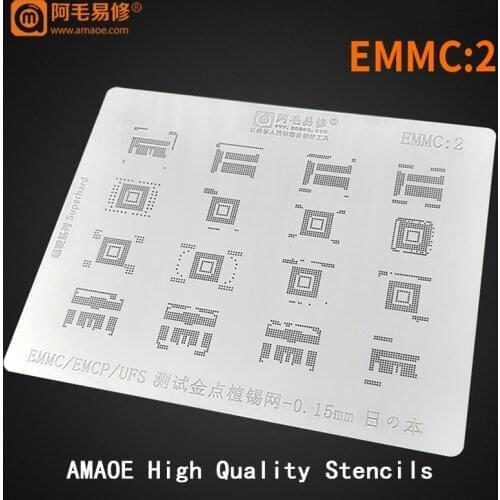 Amaoe Nand Flash EMMC EMCP UFS BGA Reballing Stencil 0.15mm BGA Reballing STENCILS Heating Reball Tin Net Template